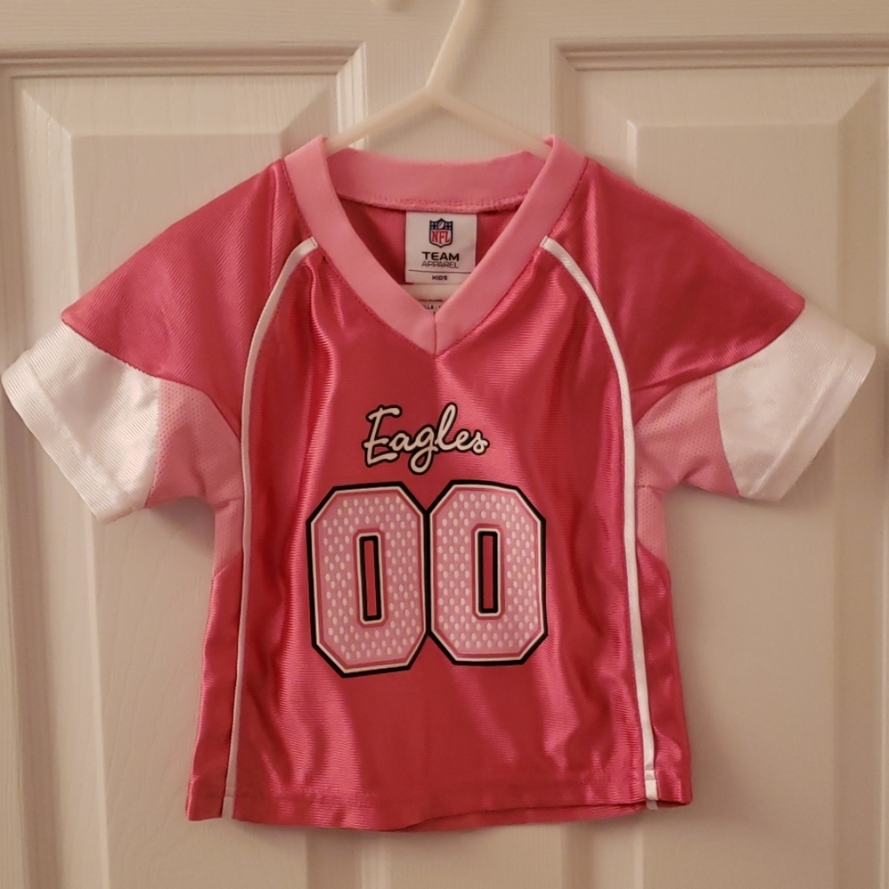 Pink and White NFL Eagles Team Jersey